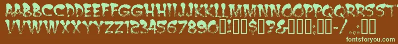 Burntmf Font – Green Fonts on Brown Background