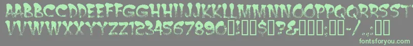 Burntmf Font – Green Fonts on Gray Background