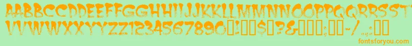 Burntmf Font – Orange Fonts on Green Background