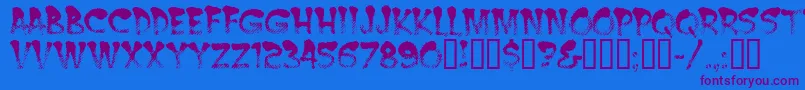 Burntmf-Schriftart – Violette Schriften auf blauem Hintergrund