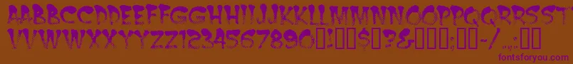 Burntmf Font – Purple Fonts on Brown Background