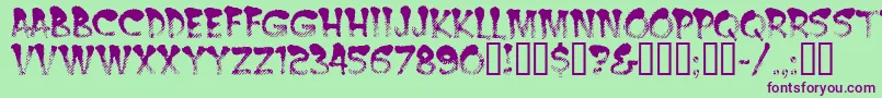 Burntmf-Schriftart – Violette Schriften auf grünem Hintergrund