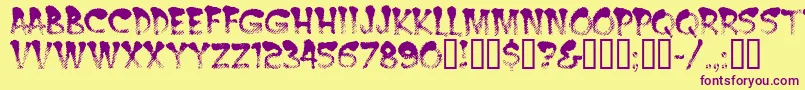 Burntmf-Schriftart – Violette Schriften auf gelbem Hintergrund