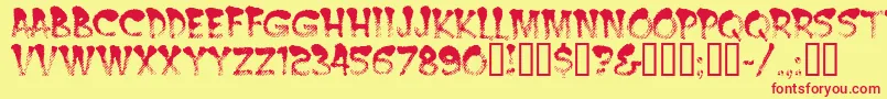 Burntmf Font – Red Fonts on Yellow Background