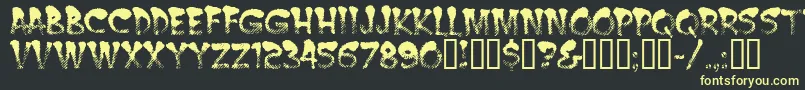フォントBurntmf – 黒い背景に黄色の文字