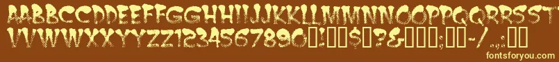 Burntmf Font – Yellow Fonts on Brown Background