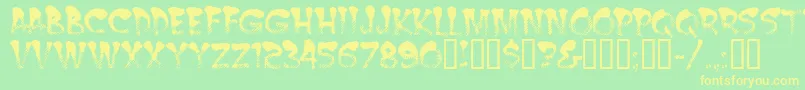 Burntmf Font – Yellow Fonts on Green Background
