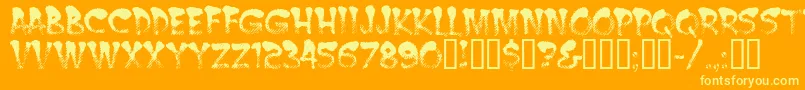 Шрифт Burntmf – жёлтые шрифты на оранжевом фоне