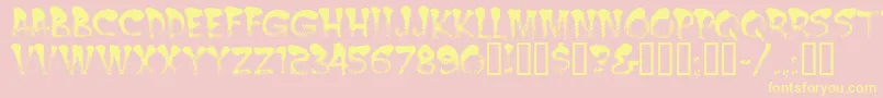 Burntmf Font – Yellow Fonts on Pink Background