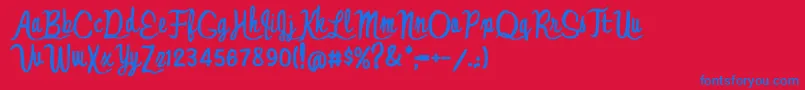 JonnyQuestClassic Font – Blue Fonts on Red Background