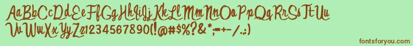 JonnyQuestClassic Font – Brown Fonts on Green Background