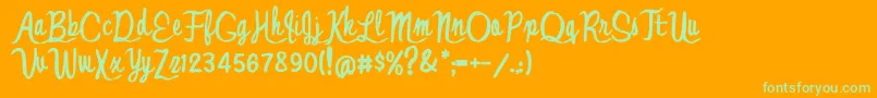 JonnyQuestClassic Font – Green Fonts on Orange Background