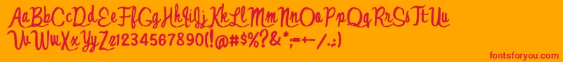 JonnyQuestClassic Font – Red Fonts on Orange Background