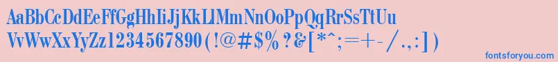 Bodonicondctt Font – Blue Fonts on Pink Background