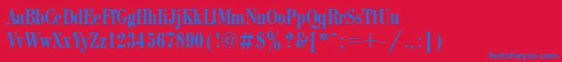 Bodonicondctt Font – Blue Fonts on Red Background