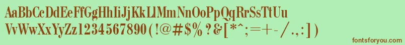 Bodonicondctt-fontti – ruskeat fontit vihreällä taustalla