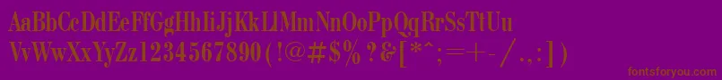 Bodonicondctt-Schriftart – Braune Schriften auf violettem Hintergrund
