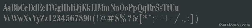 フォントBodonicondctt – 黒い背景に灰色の文字