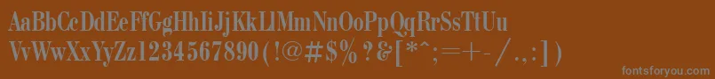 Bodonicondctt-fontti – harmaat kirjasimet ruskealla taustalla