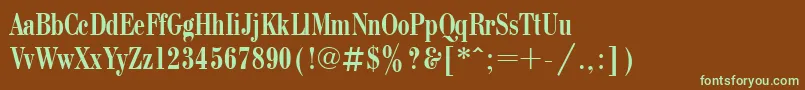 Bodonicondctt-fontti – vihreät fontit ruskealla taustalla