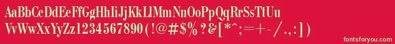 Bodonicondctt Font – Green Fonts on Red Background