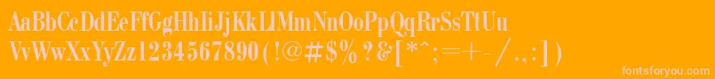 Bodonicondctt-fontti – vaaleanpunaiset fontit oranssilla taustalla