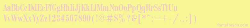 Bodonicondctt-fontti – vaaleanpunaiset fontit keltaisella taustalla