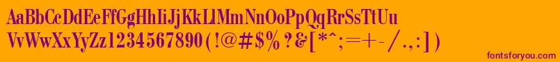 Bodonicondctt Font – Purple Fonts on Orange Background