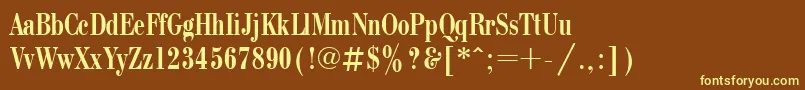 Bodonicondctt-fontti – keltaiset fontit ruskealla taustalla