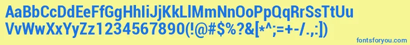 RobotoBoldCondensed Font – Blue Fonts on Yellow Background