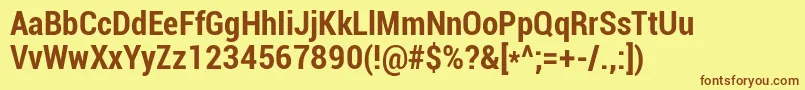 RobotoBoldCondensed Font – Brown Fonts on Yellow Background