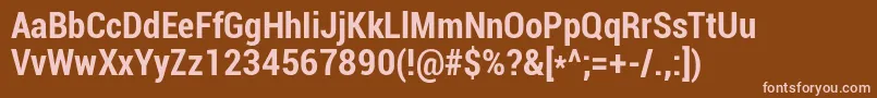 Шрифт RobotoBoldCondensed – розовые шрифты на коричневом фоне