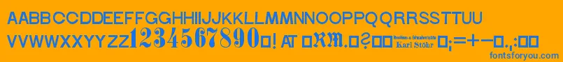 StoehrNumbers Font – Blue Fonts on Orange Background