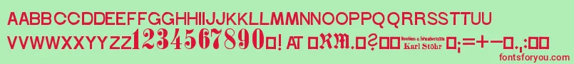 StoehrNumbers Font – Red Fonts on Green Background