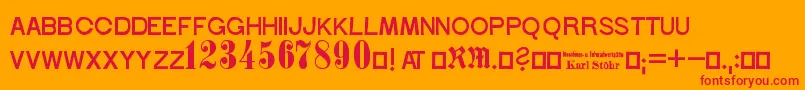 StoehrNumbers-Schriftart – Rote Schriften auf orangefarbenem Hintergrund