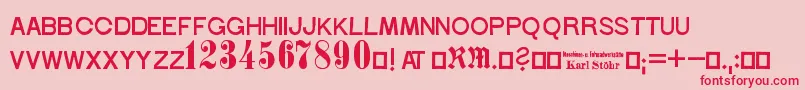 StoehrNumbers-Schriftart – Rote Schriften auf rosa Hintergrund