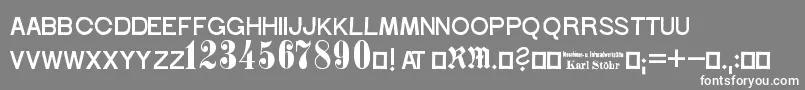 フォントStoehrNumbers – 灰色の背景に白い文字