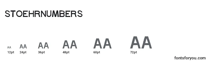 Размеры шрифта StoehrNumbers