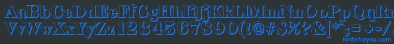 BaskervilleshadowBlackRegular Font – Blue Fonts on Black Background