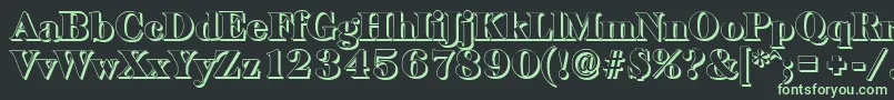 BaskervilleshadowBlackRegular Font – Green Fonts on Black Background