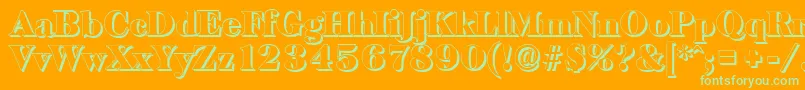 BaskervilleshadowBlackRegular Font – Green Fonts on Orange Background