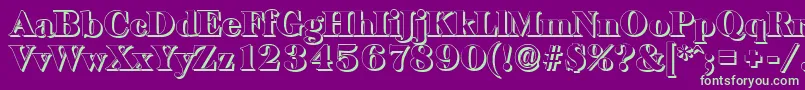 BaskervilleshadowBlackRegular Font – Green Fonts on Purple Background