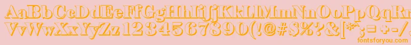 BaskervilleshadowBlackRegular Font – Orange Fonts on Pink Background