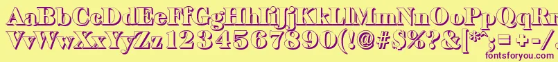 BaskervilleshadowBlackRegular Font – Purple Fonts on Yellow Background