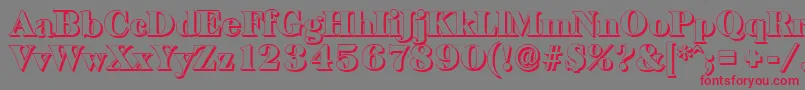 BaskervilleshadowBlackRegular Font – Red Fonts on Gray Background