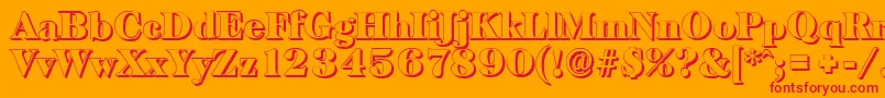 BaskervilleshadowBlackRegular Font – Red Fonts on Orange Background
