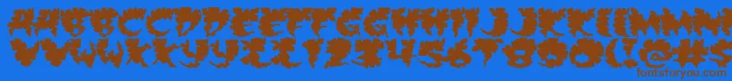 Extra Font – Brown Fonts on Blue Background