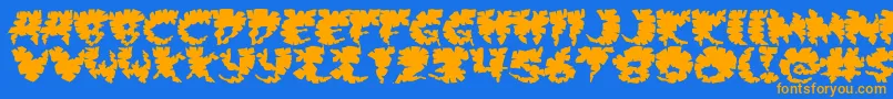 Extra Font – Orange Fonts on Blue Background