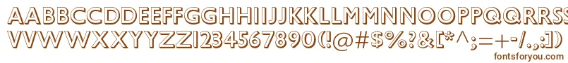 GillsansstdShadowed-fontti – ruskeat fontit valkoisella taustalla