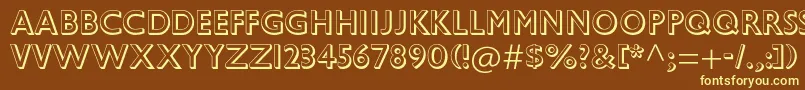 GillsansstdShadowed-fontti – keltaiset fontit ruskealla taustalla